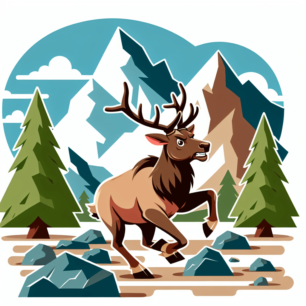 Energetic Elk's Mountain March DIY Paint By Numbers