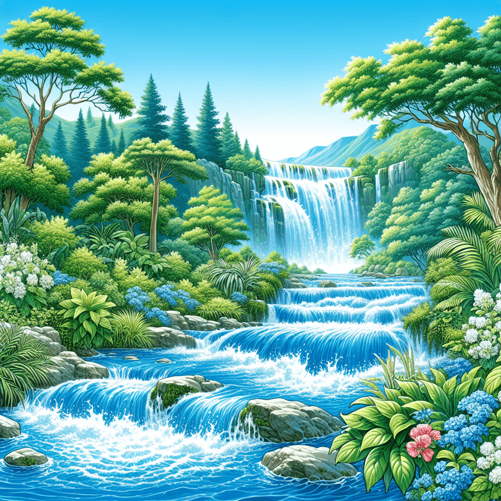 Vibrant Waterfall Cascade Paint By Numbers Art