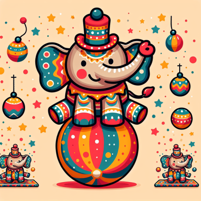 Charming Circus Elephant Paint By Numbers Kits