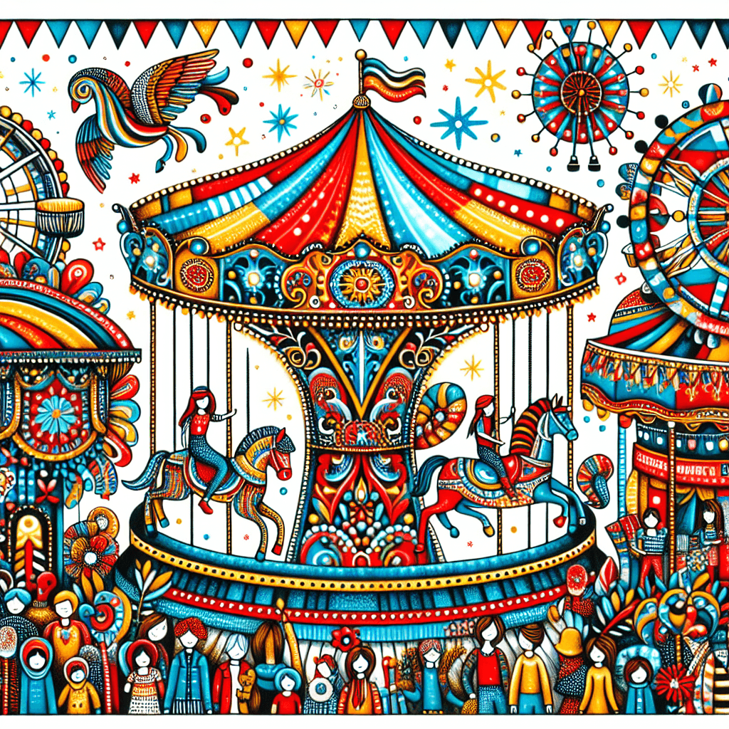 Nostalgic Fairground Scenes DIY Paint By Numbers
