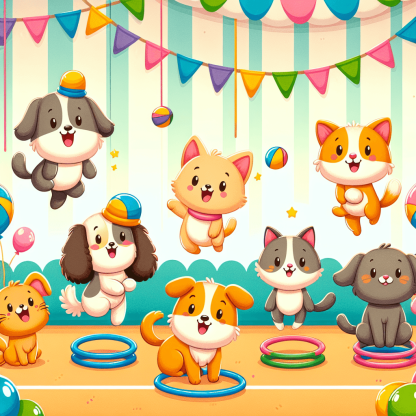Whimsical Pet Show DIY Paint By Numbers