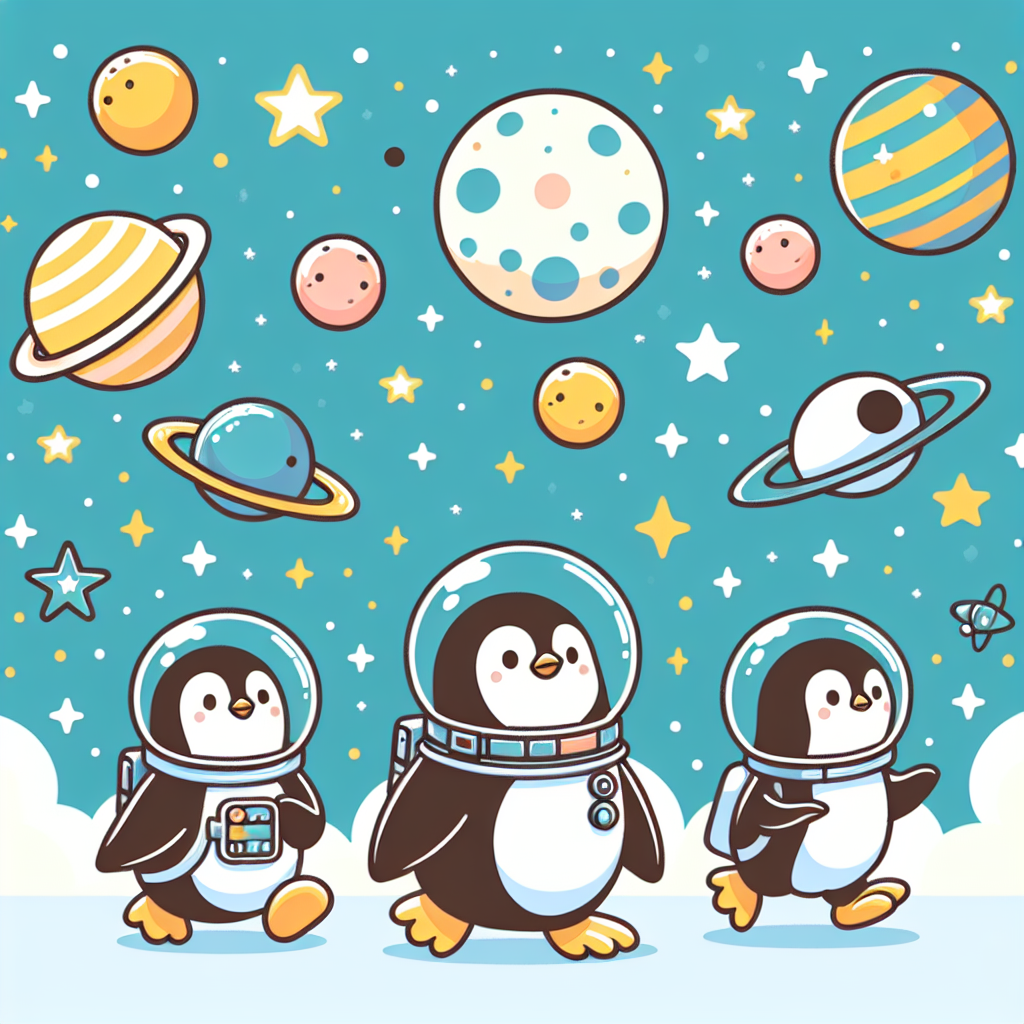 Space Penguin Exploration Paint By Numbers Art