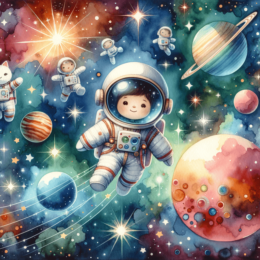 Charming Space Explorers Paint By Numbers Art