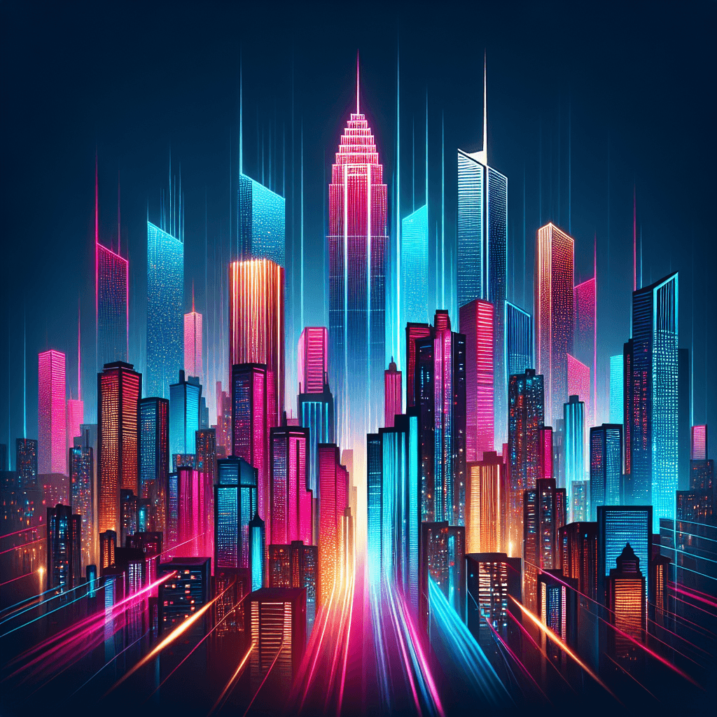 Luminous Neon Cityscape Numbered Painting Kits
