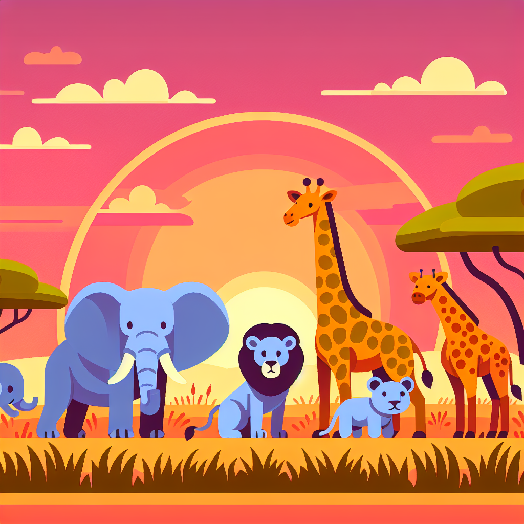 Savannah Safari Sunset Paint By Numbers Art