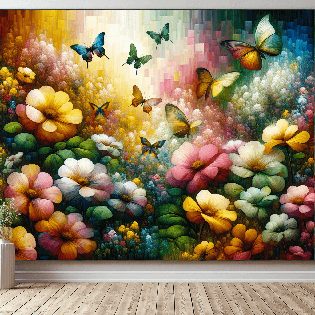 Bubbling Garden Spring Painting Number Kit