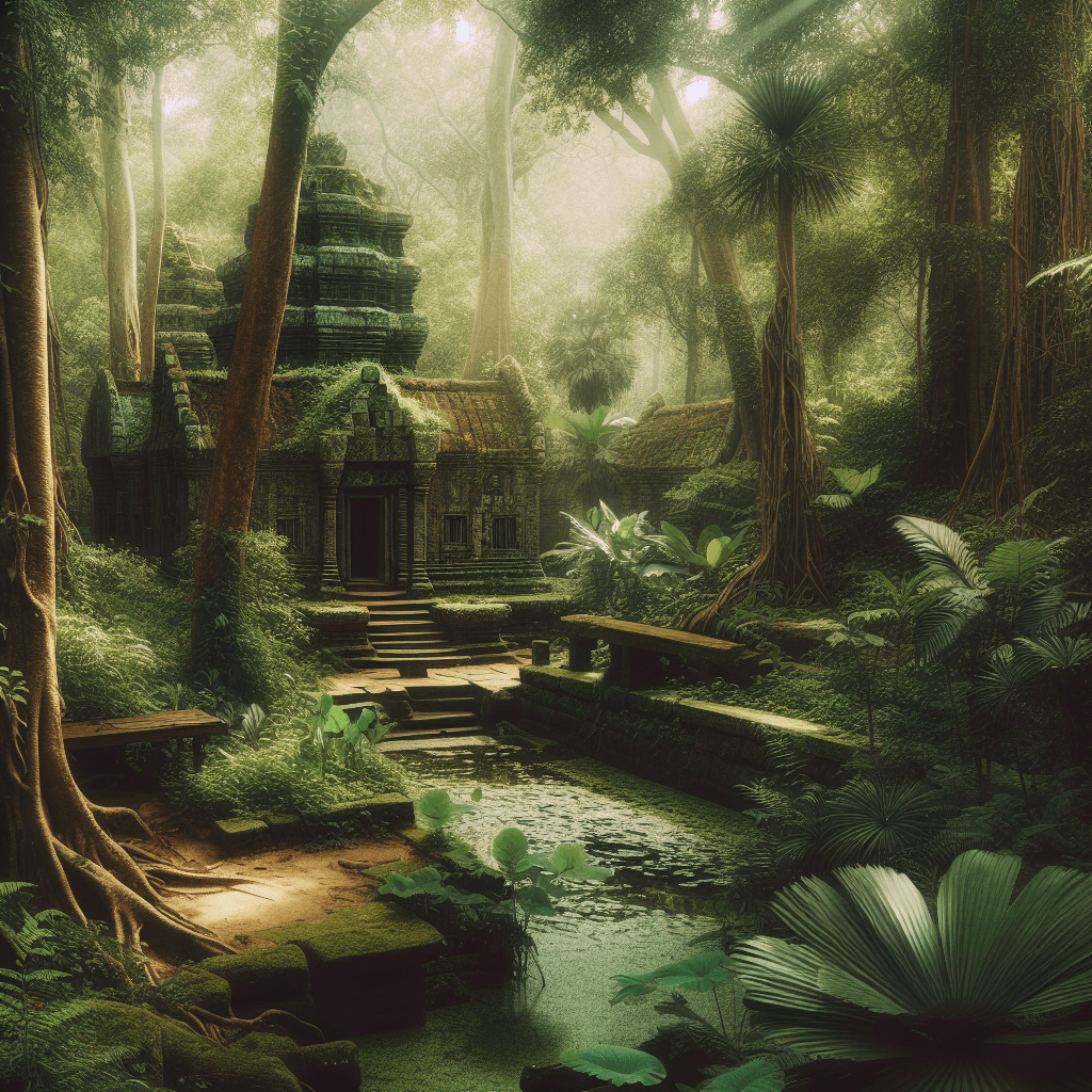 Ancient Forest Temple Paint By Numbers Kits