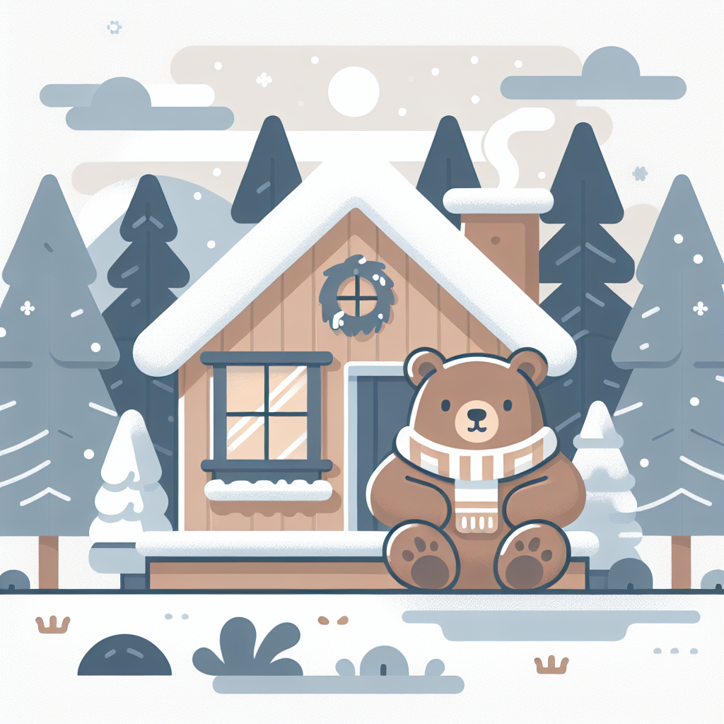 Cozy Bear's Winter Cabin Painting Number Kit