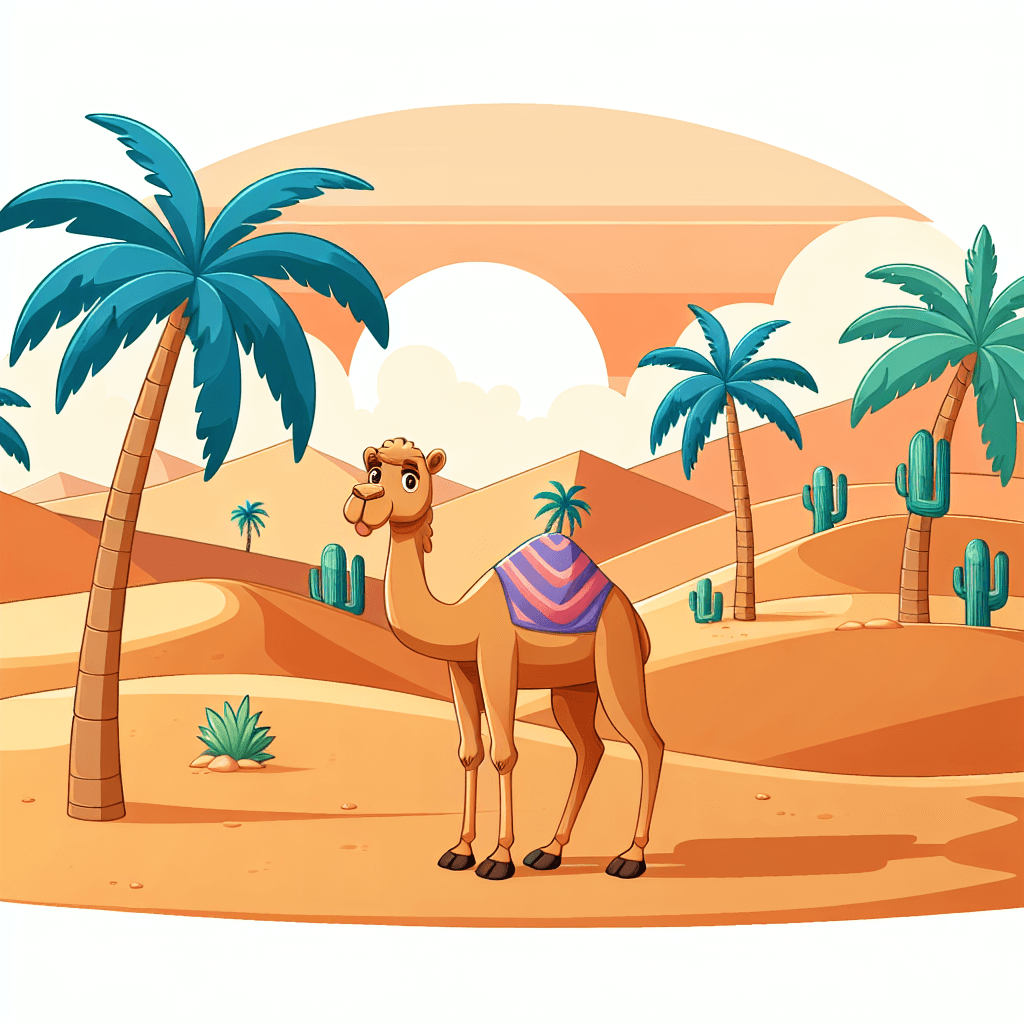 Desert Oasis With Camels And Palm Trees Paint By Numbers