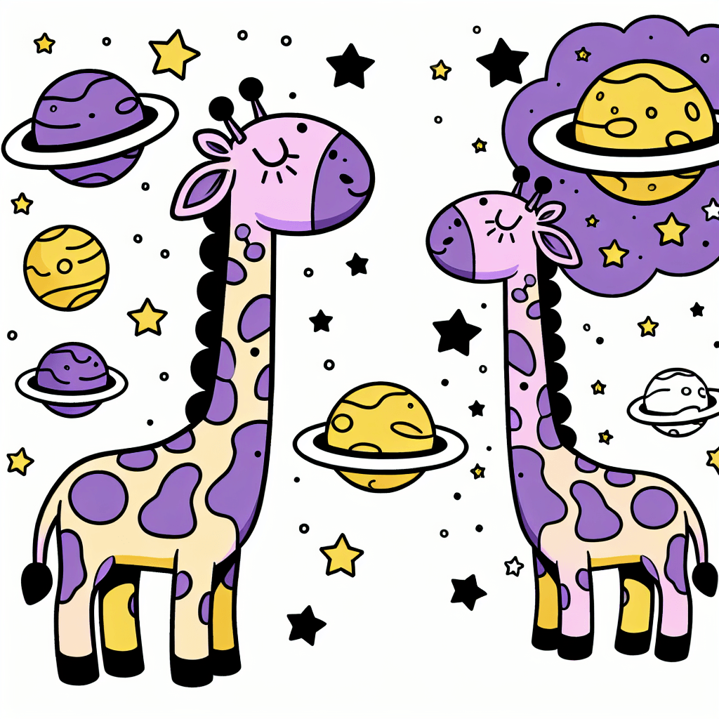 Galaxy Giraffes Paint By Number