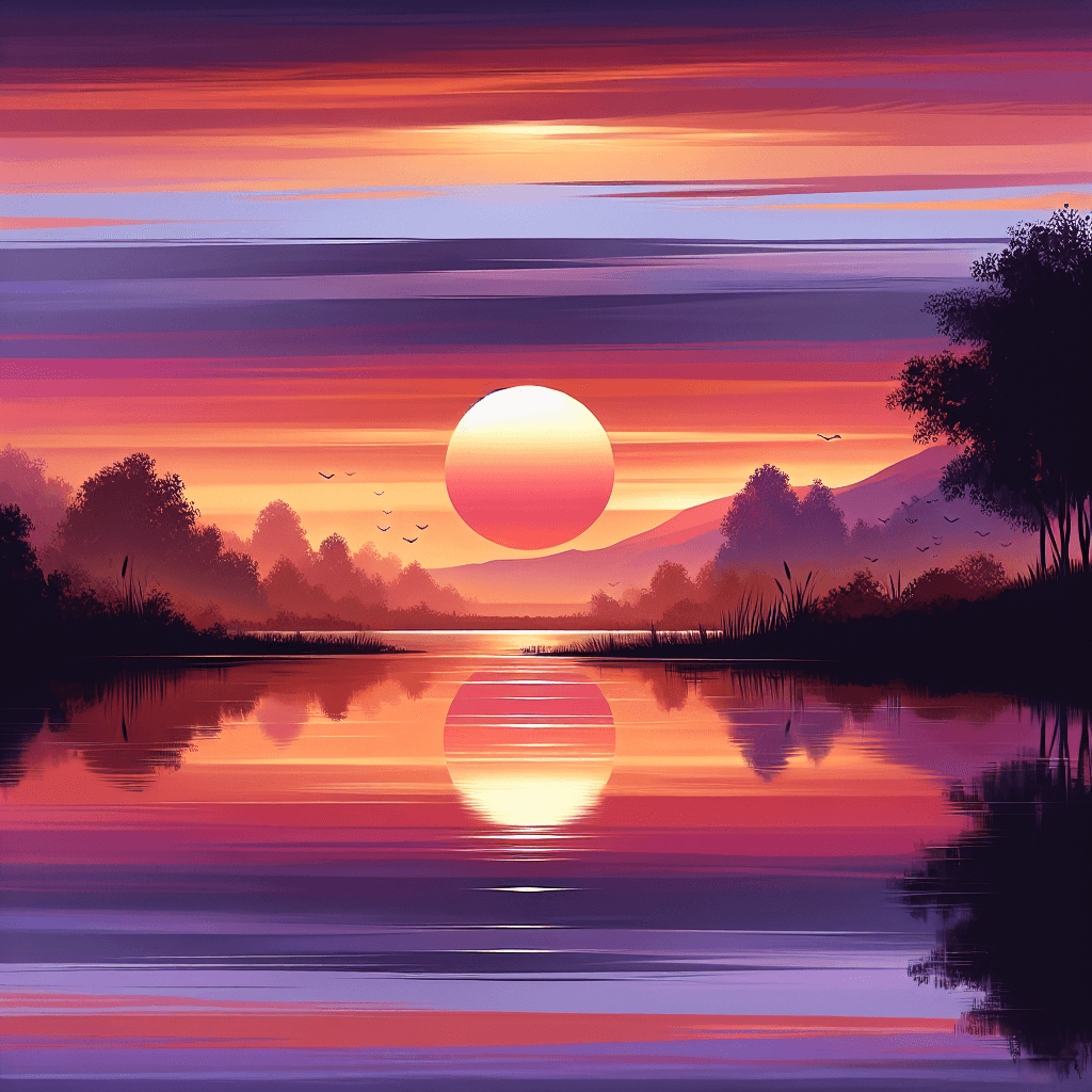 Tranquil Sunset Over Water Paint By Numbers Kits