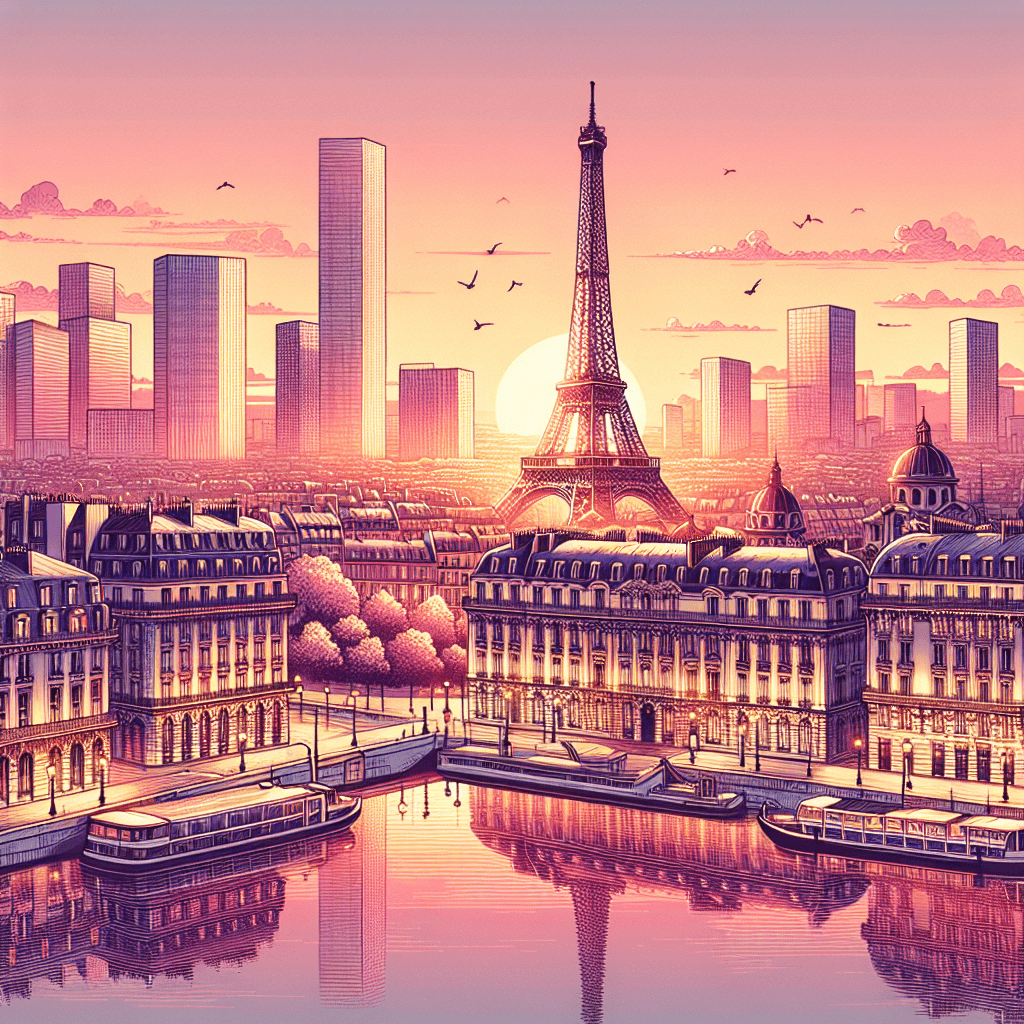 Parisian Sunset Elegance Number Painting