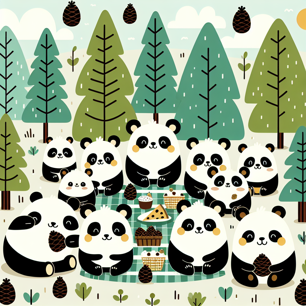 Pinecone Panda Picnic Painting Number Kit