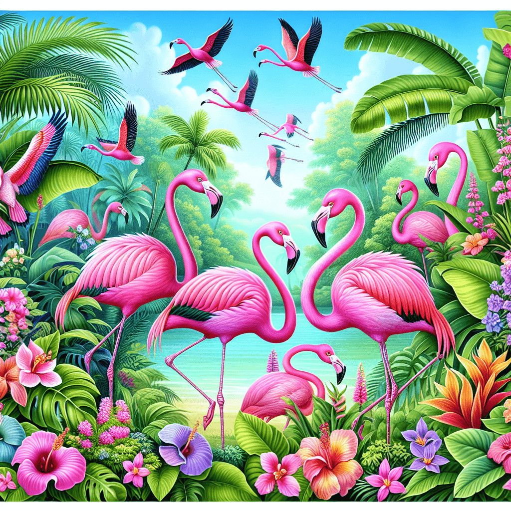 Dancing Flamingos In Paradise Paint By Number