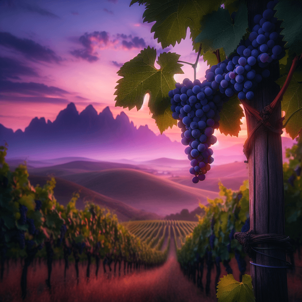 Rustic Vineyard At Twilight Number Painting