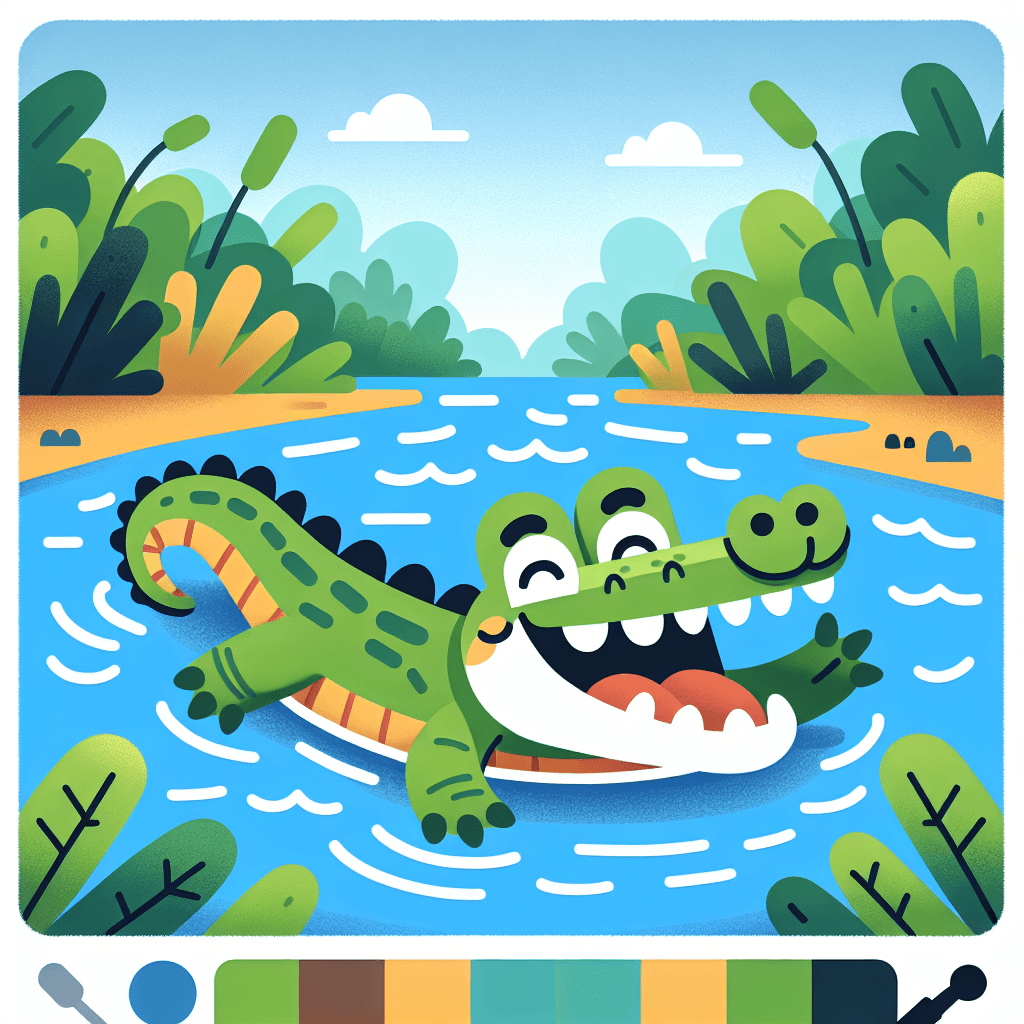 Snappy Crocodile River Paint By Numbers Art