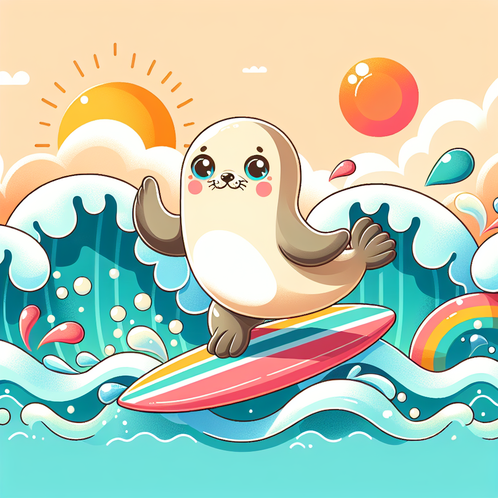 Silly Seals Surfing Paint By Color
