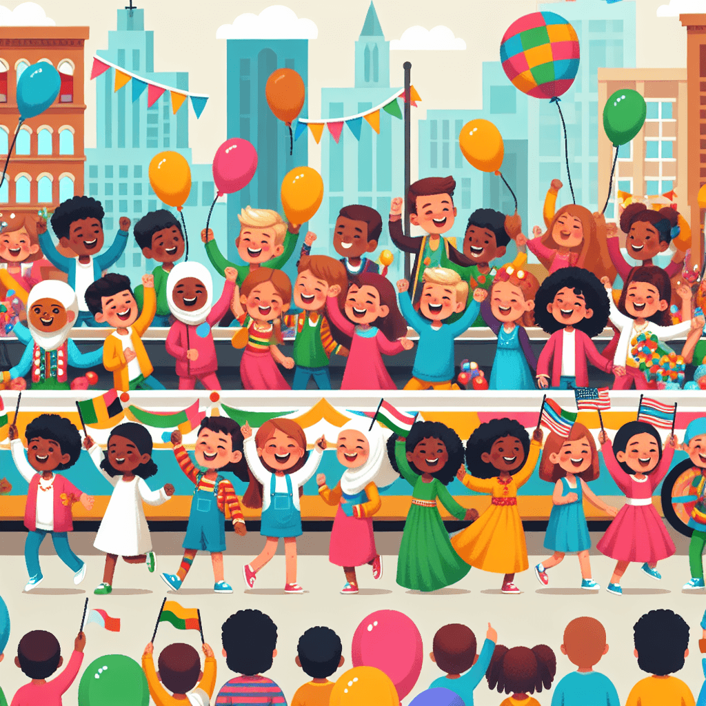Lively City Parade Number Painting