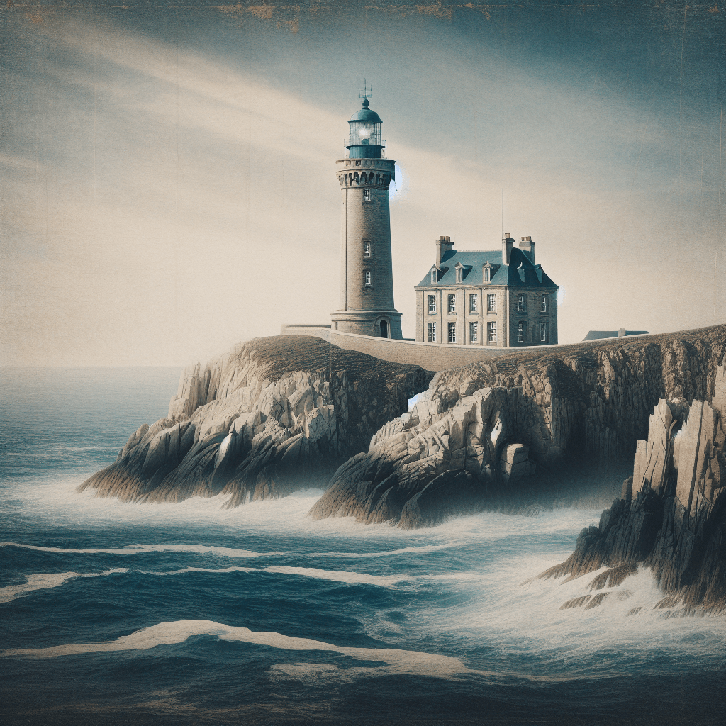 Historic Lighthouse On Clifftop Number Painting