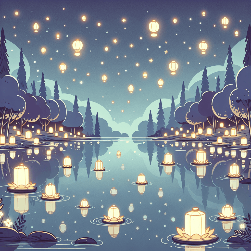 Luminous Lantern Lake Painting Number Kit