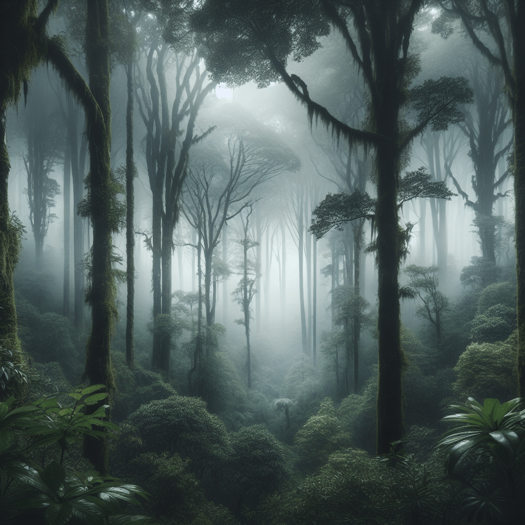 Mysterious Foggy Woods Painting Number Kit