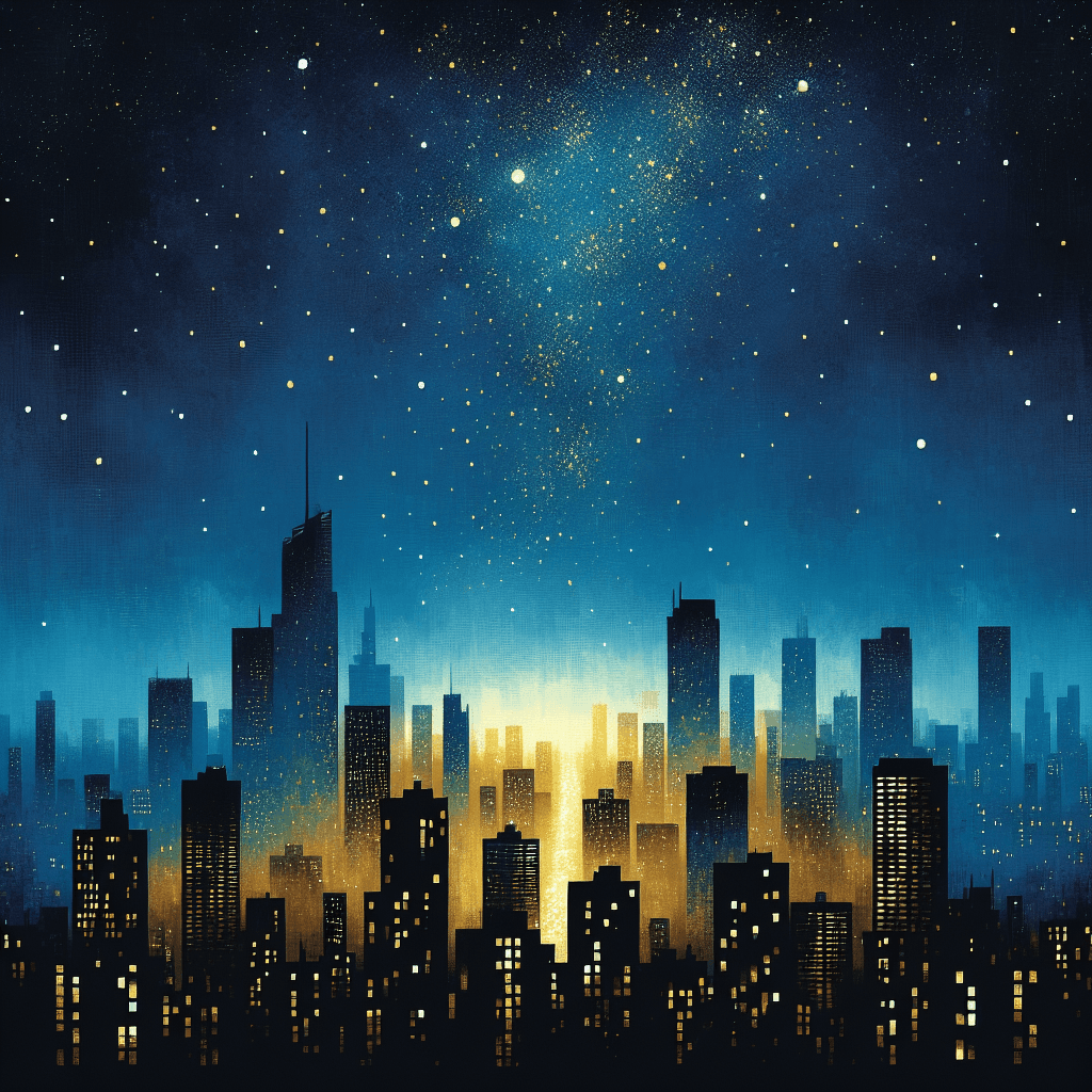 Starry Night Skyline Paint By Numbers Art