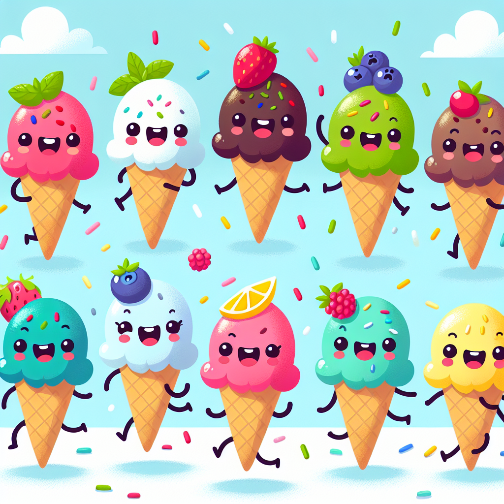 Dancing Ice Cream Treats DIY Paint By Numbers
