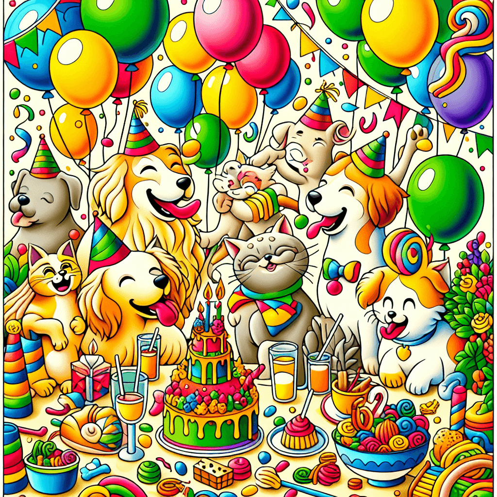 Joyful Pet Party DIY Paint By Numbers