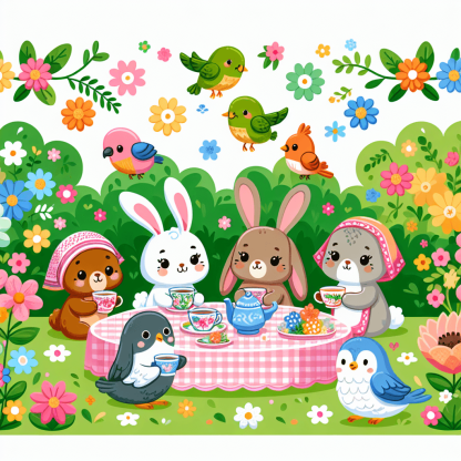Garden Party Friends Number Painting