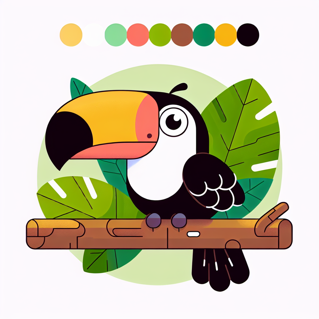 Vibrant Tropical Toucan Painting Number Kit