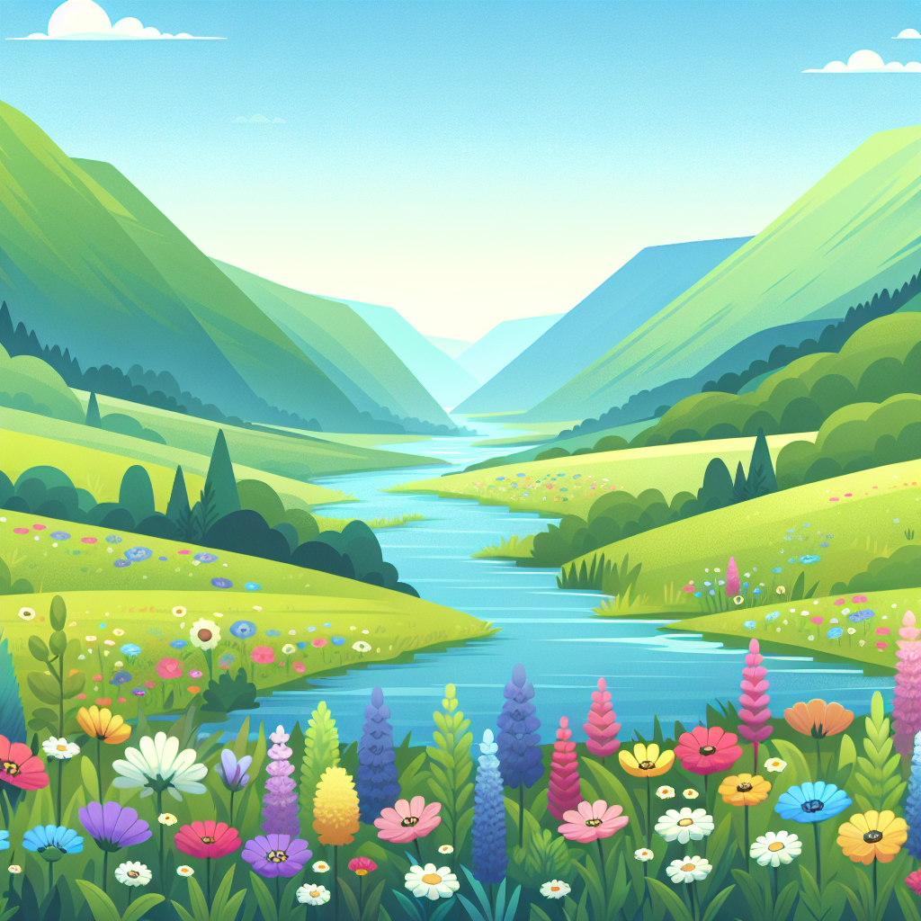 Peaceful Valley Scene DIY Paint By Numbers