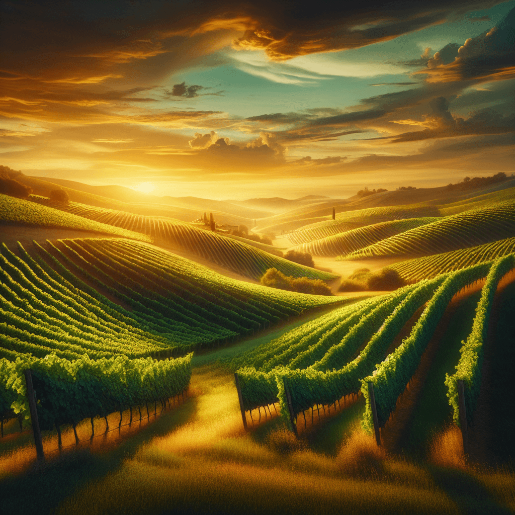 Romantic Vineyard Evening Paint By Color