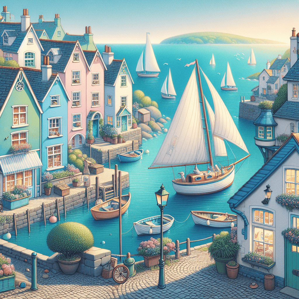 Whimsical Seaside Village Paint By Numbers Art