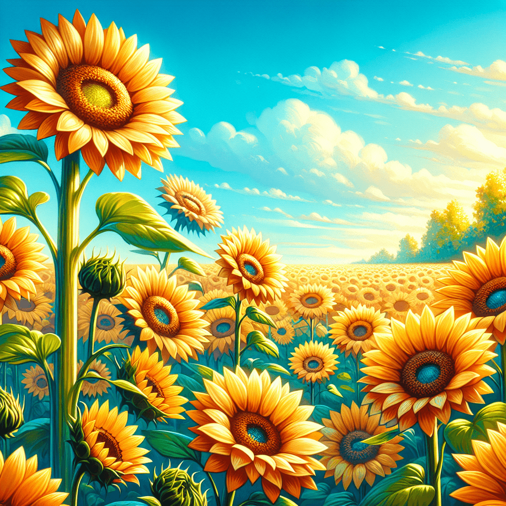 Radiant Field Of Sunflowers Numbered Painting Kits