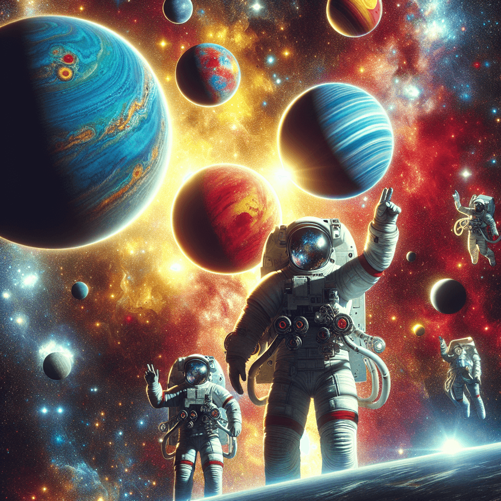 Astronauts And Planets Delight Paint By Numbers Art