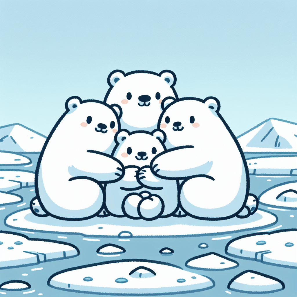 Cuddly Polar Bear Family DIY Paint By Numbers
