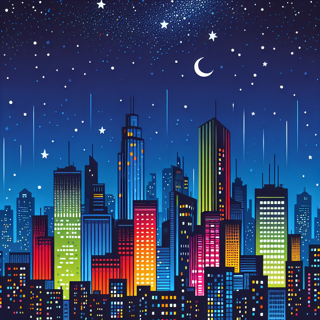 Cityscape Night Lights DIY Paint By Numbers