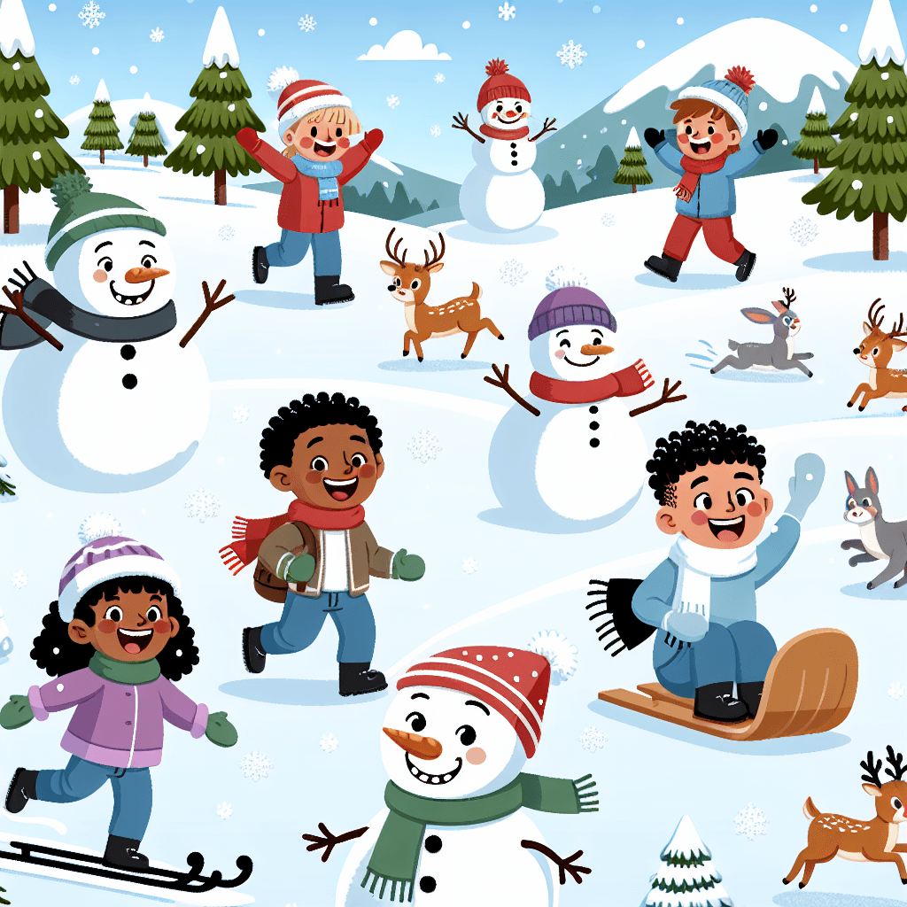 Joyful Snowy Adventures Paint By Numbers Art