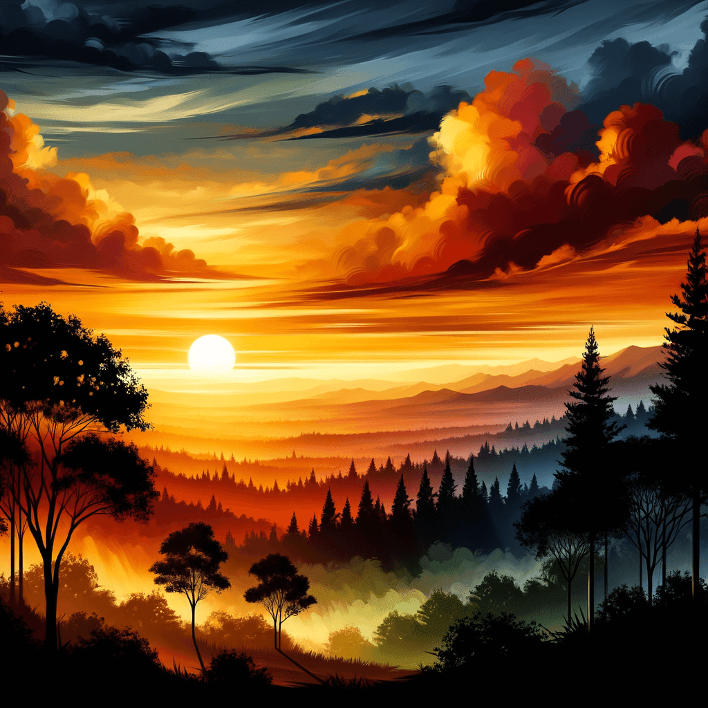 Radiant Sunset Silhouette Painting By Numbers Kit