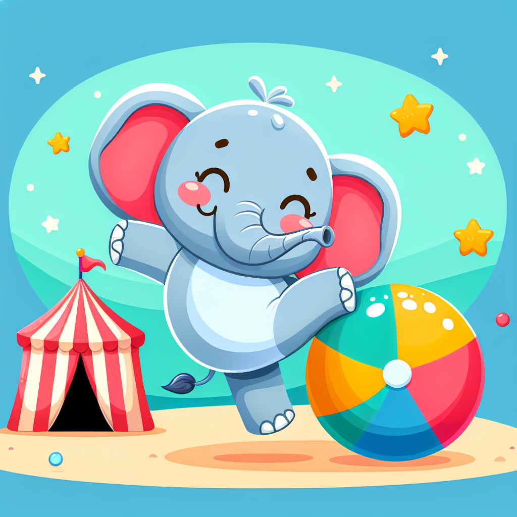 Merry Circus Elephant Number Painting