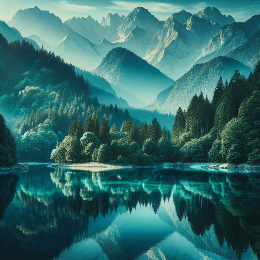 Serene Reflection Of Nature Number Painting