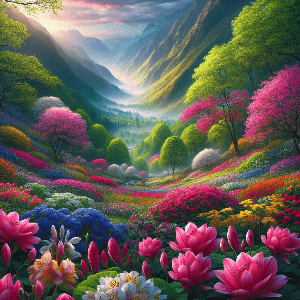Enchanting Springtime Valley Number Painting