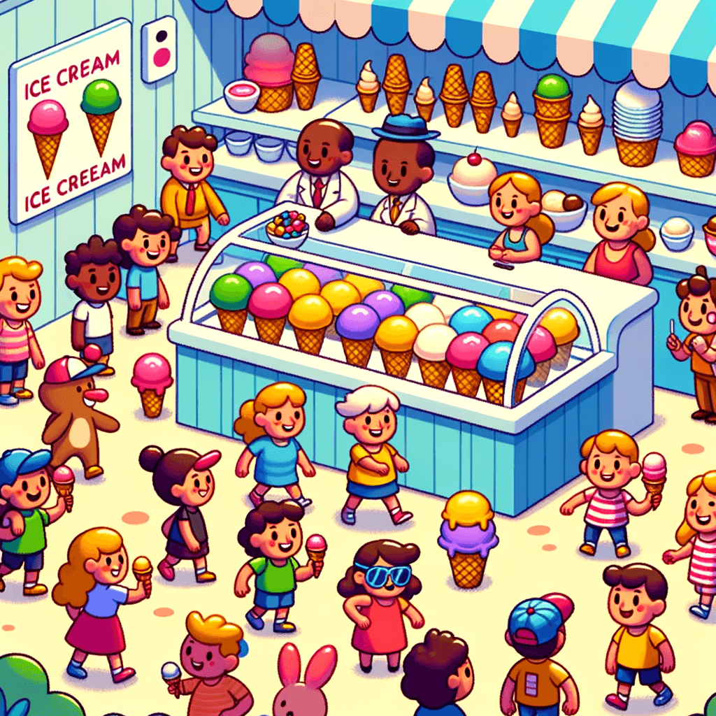 Cheerful Ice Cream Shop Number Painting