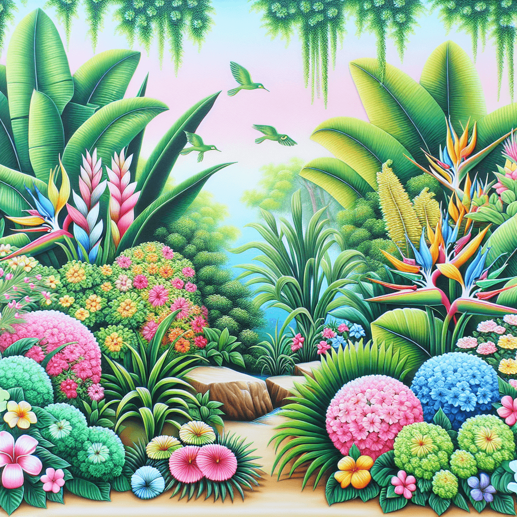 Cheerful Tropical Paradise Paint By Number