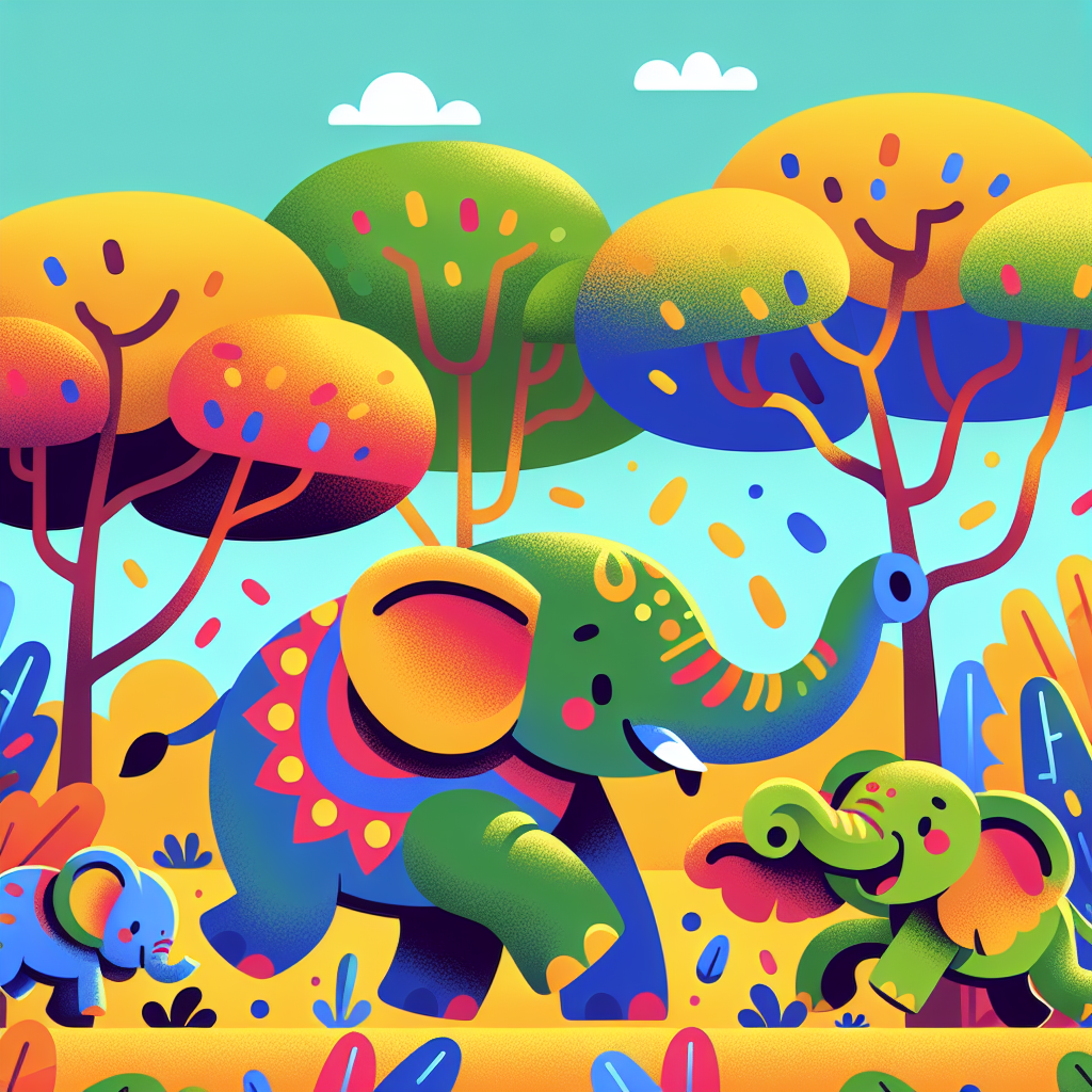 Energetic Elephant Escapade Painting Number Kit