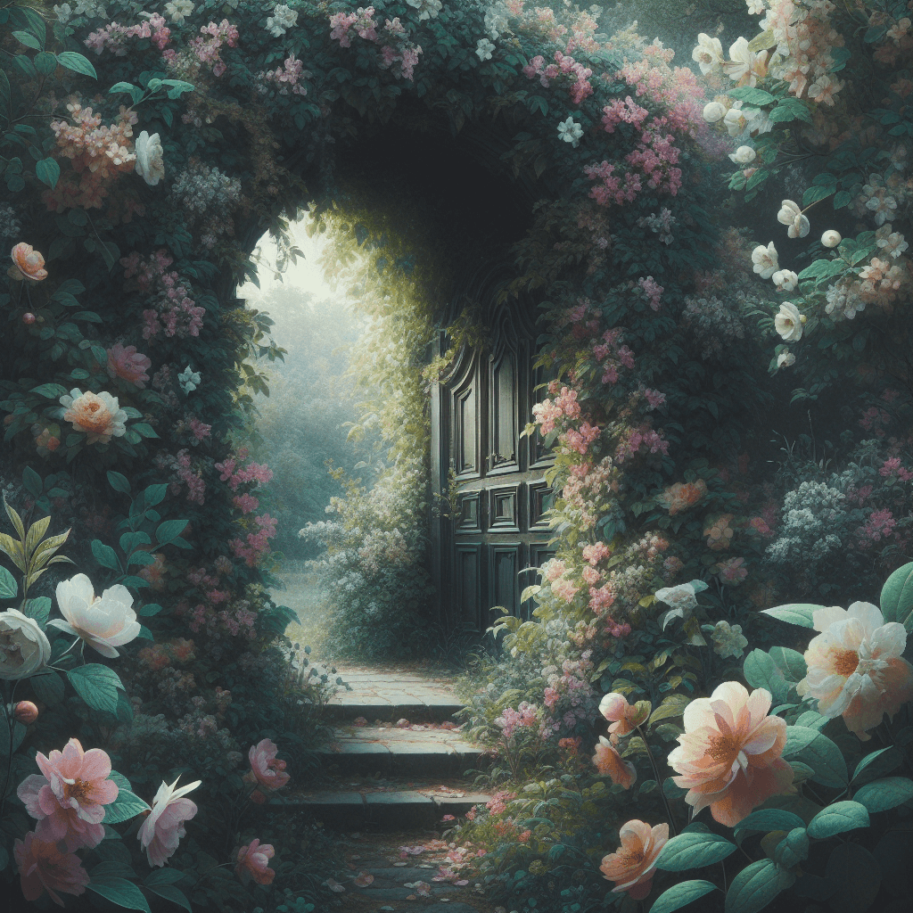 Secret Garden Gate Number Painting