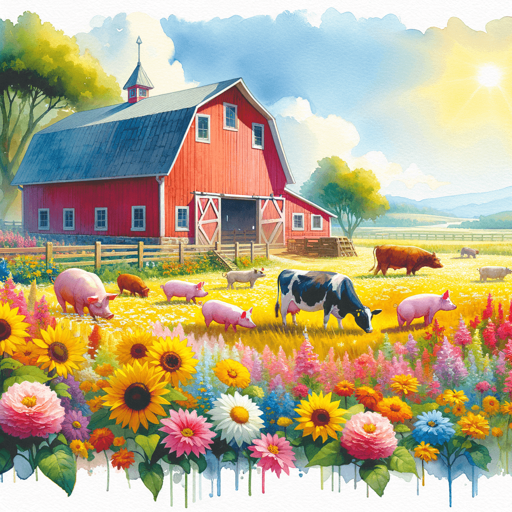Sunny Farm Life Paint By Numbers Art