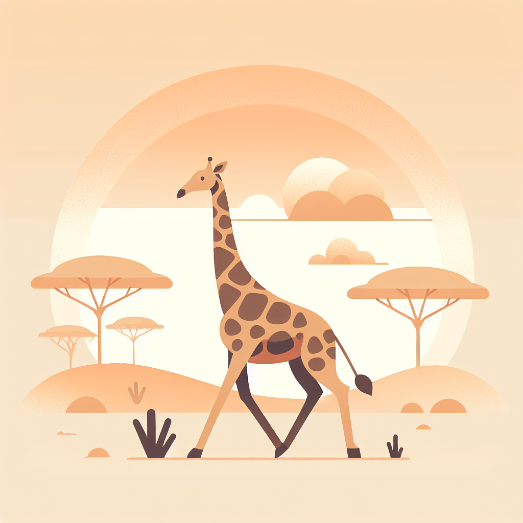 Giraffe's Gentle Journey Paint By Numbers
