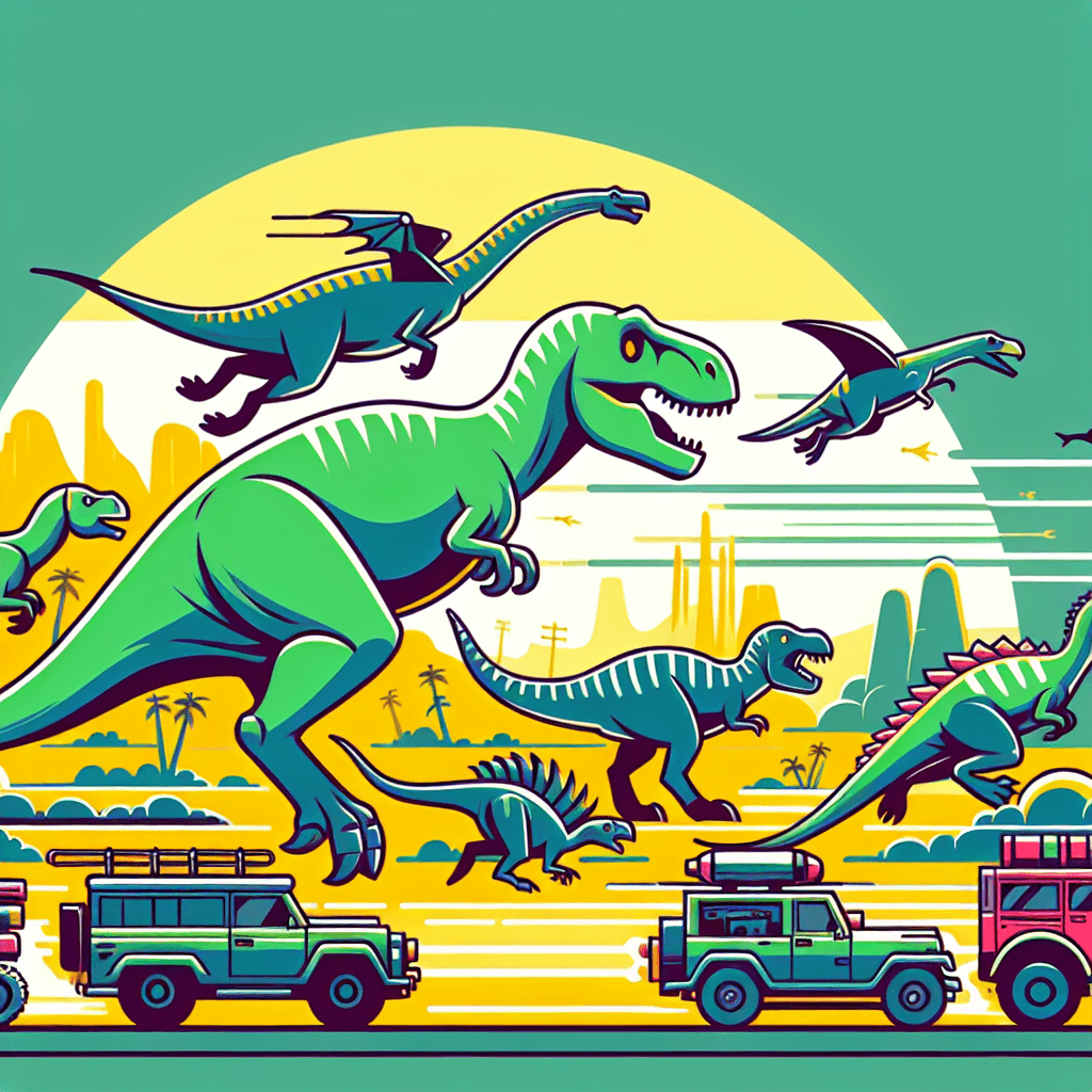 Racing With The Dinosaurs Paint By Numbers Art
