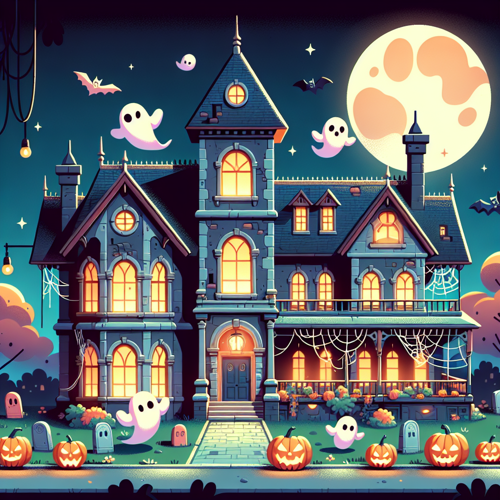Spooky Ghostly Manor Painting By Numbers Kit